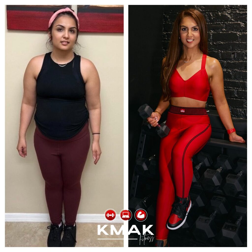 Neha before and after south asian fitness transformation costs