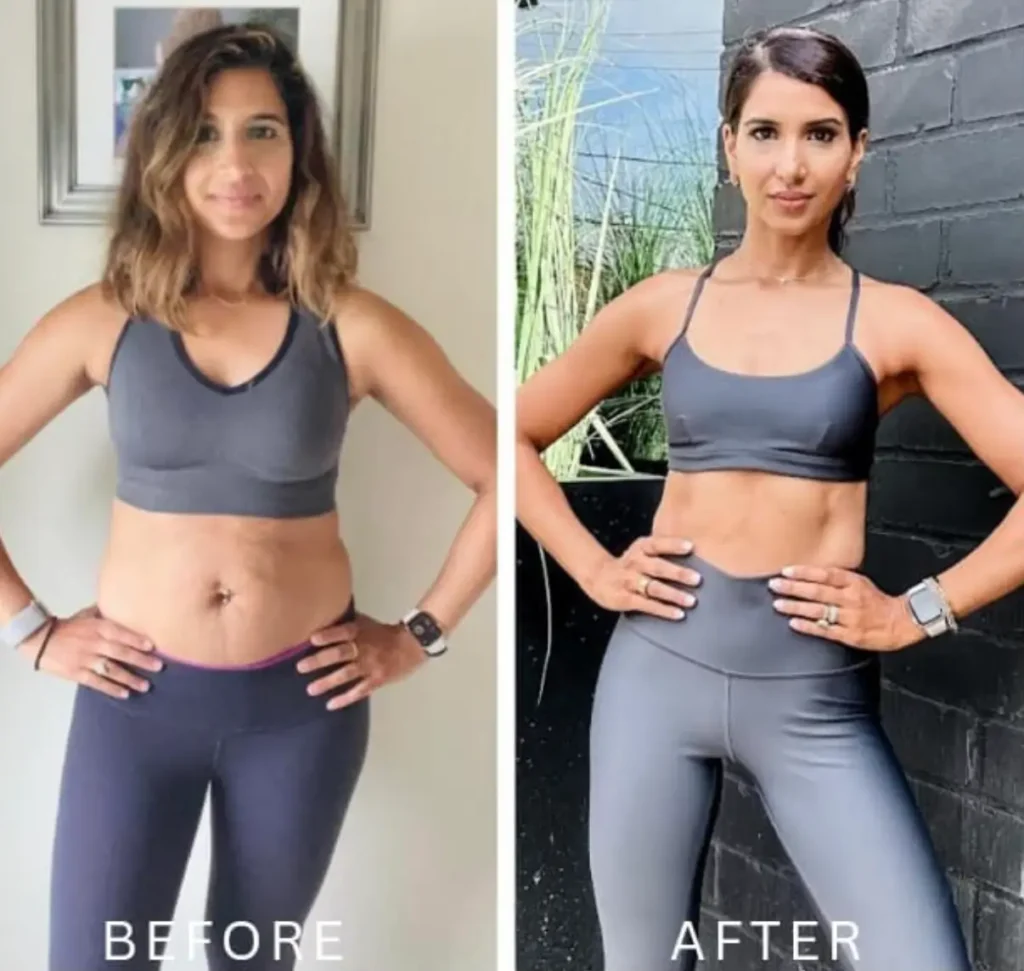 Tejal before and after fitness transformation